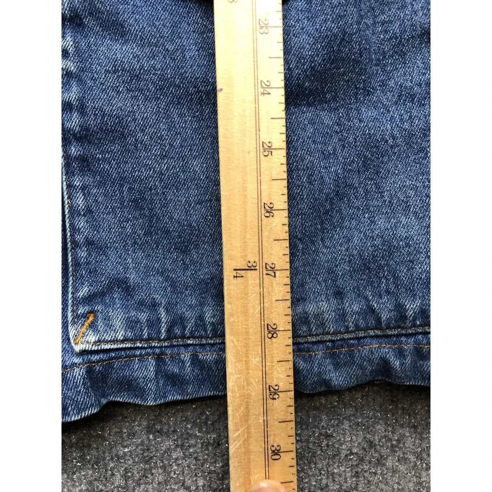 Roper Coat Mens XS Blue Denim Leather Collar Western Range Gear Lined Pockets